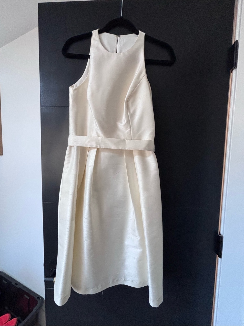 ALFRED SUNG Cream Sleeveless Midi Fit-and-Flare Dress